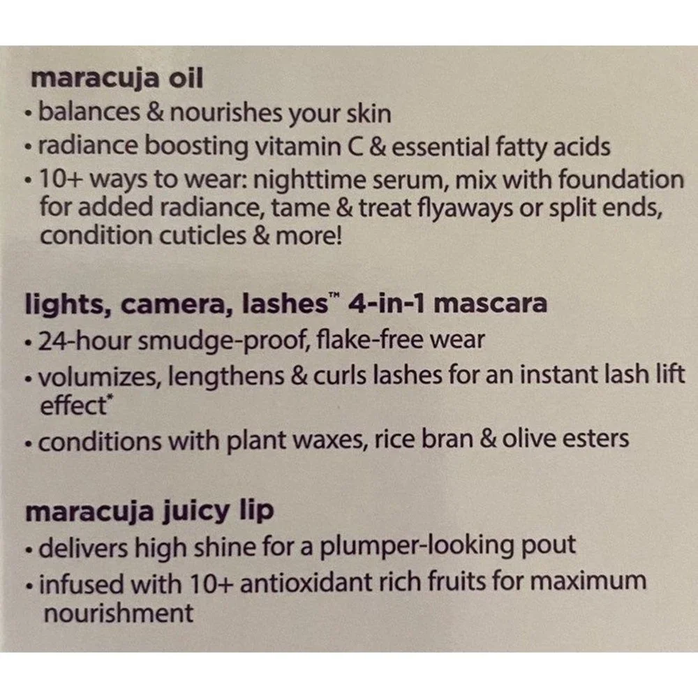 Tarte 3 piece set - mascara, maracuja oil, juicy lip in Rose